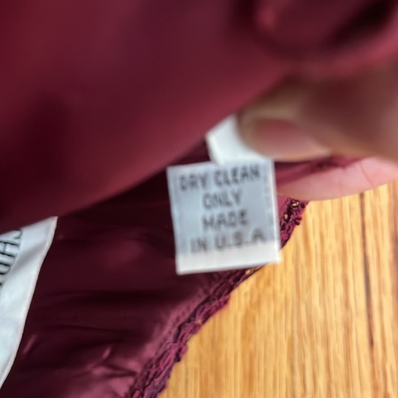 CHRIS KOLE vintage maroon and plum lace strapless dress size 10 - Picture 5 of 5